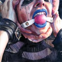Gagged girl choked