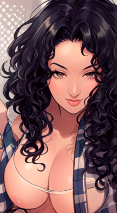 Big boob curly black hair girl